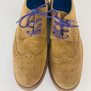 Ted Baker men suede wing tip brown shoe size 9